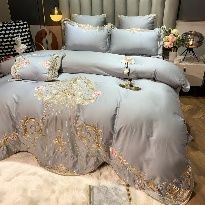 Four-piece Cotton Long-staple Cotton Bed Linen Embroidered Cotton