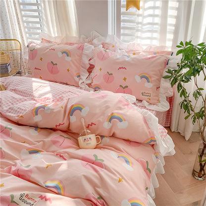 All Cotton Pure Cotton Girl Heart Princess Wind Bed Wind Broken Flowers Small