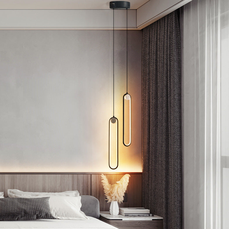 Nordic Minimalist Oval Bedside Chandelier