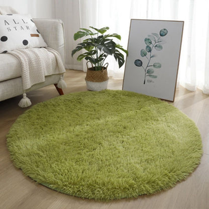 Tie Dye Silk Carpet Long Hair Round Bedroom Thickened Floor Mat