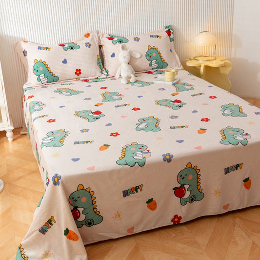 Home Fashion Simple Facecloth Printed Bed Sheet