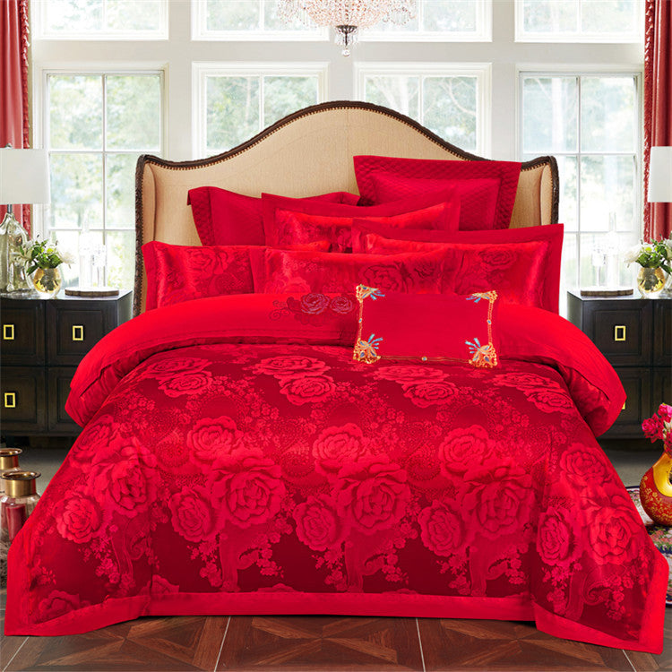 Cotton satin 4-piece quilt cover