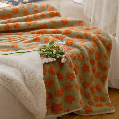 Autumn And Winter Vintage Flower Art Jacquard Cashmere Warm Blanket