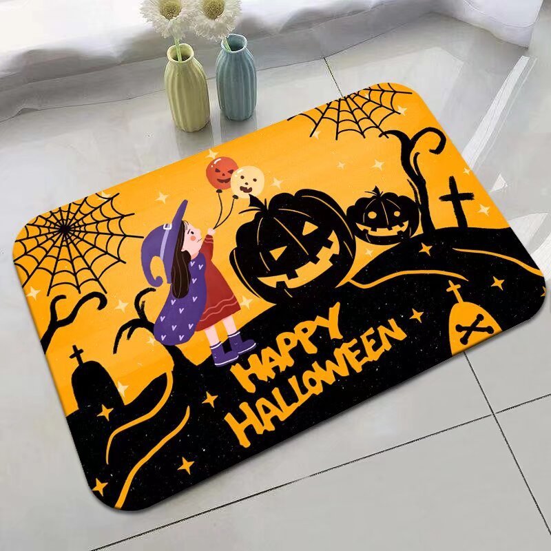 Halloween Bathroom Absorbent Non-slip Mat Entry Door Carpet