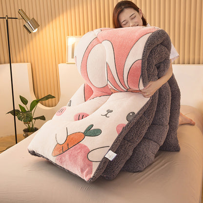 Winter Double-sided Fleece Thickened Warm Lamb Fleece Quilt