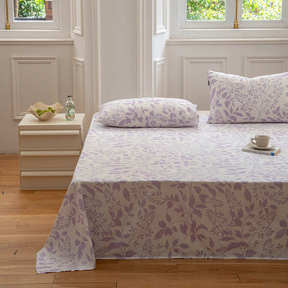 Cotton Printed Bed Sheet Single Item Pastoral Style Flower Single Piece