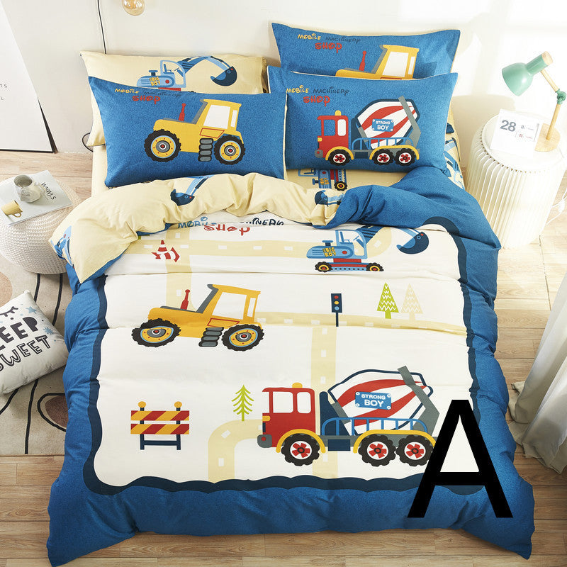 Textiles para el hogar Lindo dibujo animado Niños Sábana de cama Sábana Edredón Funda de cama Ropa de cama