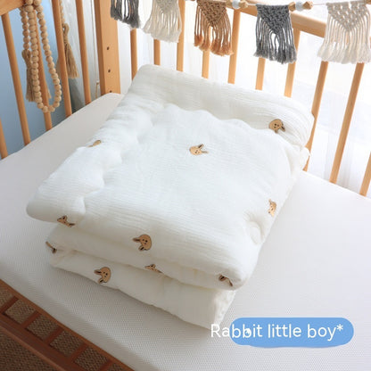 Children's Pure Cotton Wrinkled Gauze And Bean Down Quilt