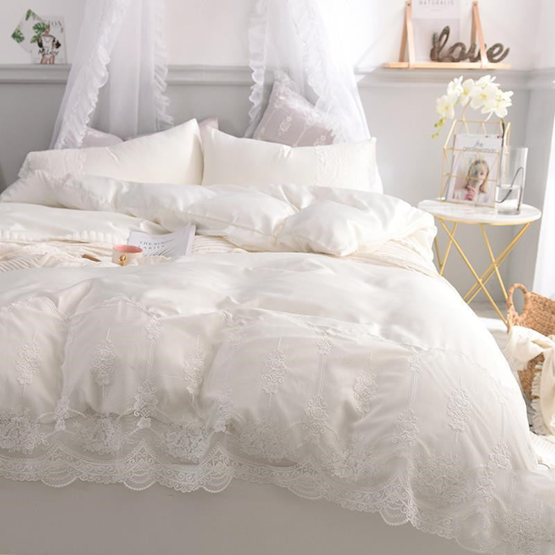 Ice Silk Bed Sheet Quilt Cover Advanced Simple Four-piece Set