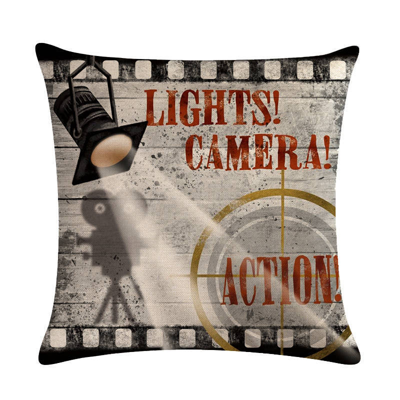 Home Retro Movie Subtitles Sofa Office Linen Pillowcase