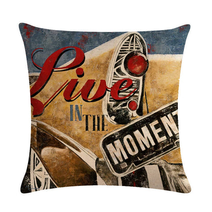 Home Retro Movie Subtitles Sofa Office Linen Pillowcase