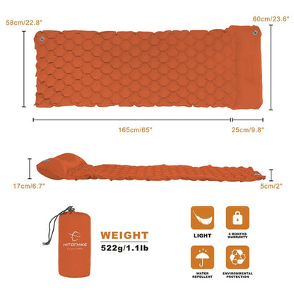 Matelas gonflable en nid d'abeille pour camping en plein air, tapis de couchage pour tente