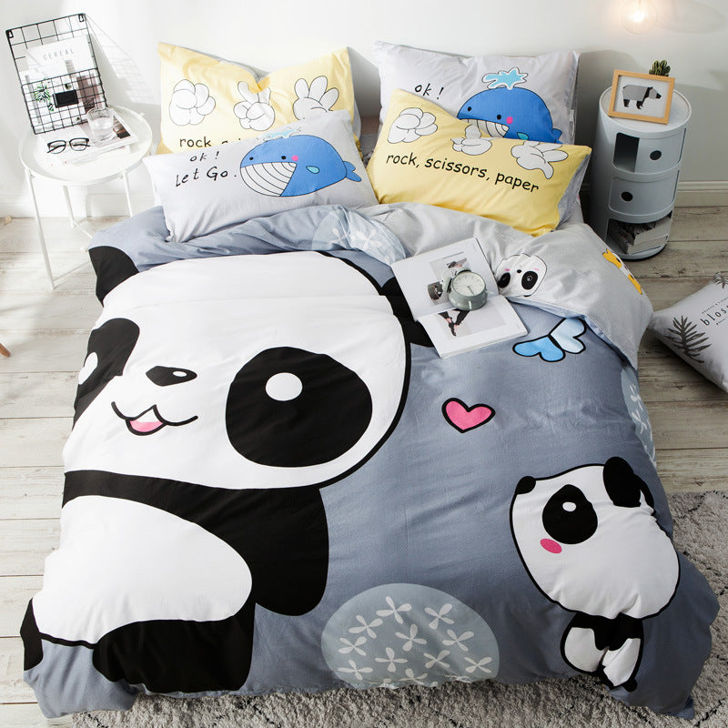 Cartoon four-piece cotton duvet cover