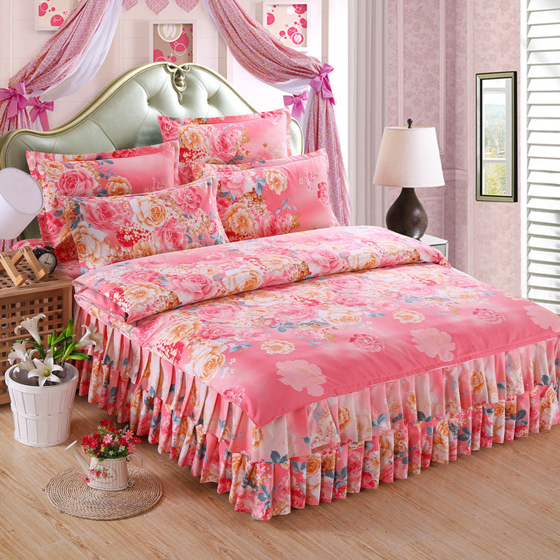 Four piece set on cotton bed