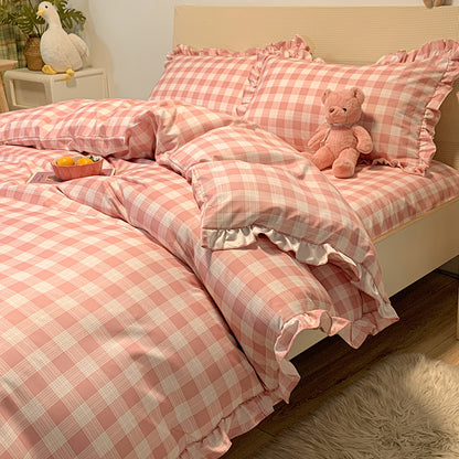 Princess Style Four-piece Bed Sheet Duvet Cover Girl's Heart Bed Cover Summer Three-piece Suit