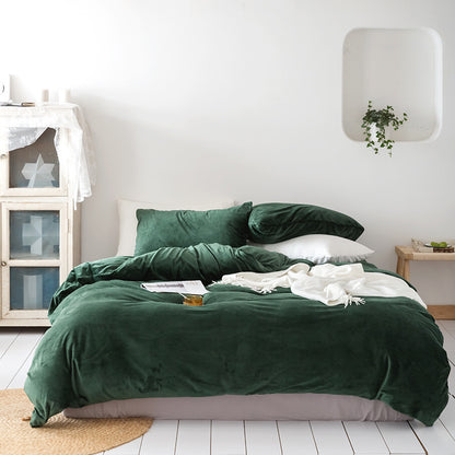 Four-piece velvet winter thick bedding