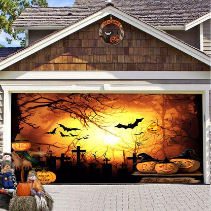 Halloween Garage Background Decoration Hanging Cloth