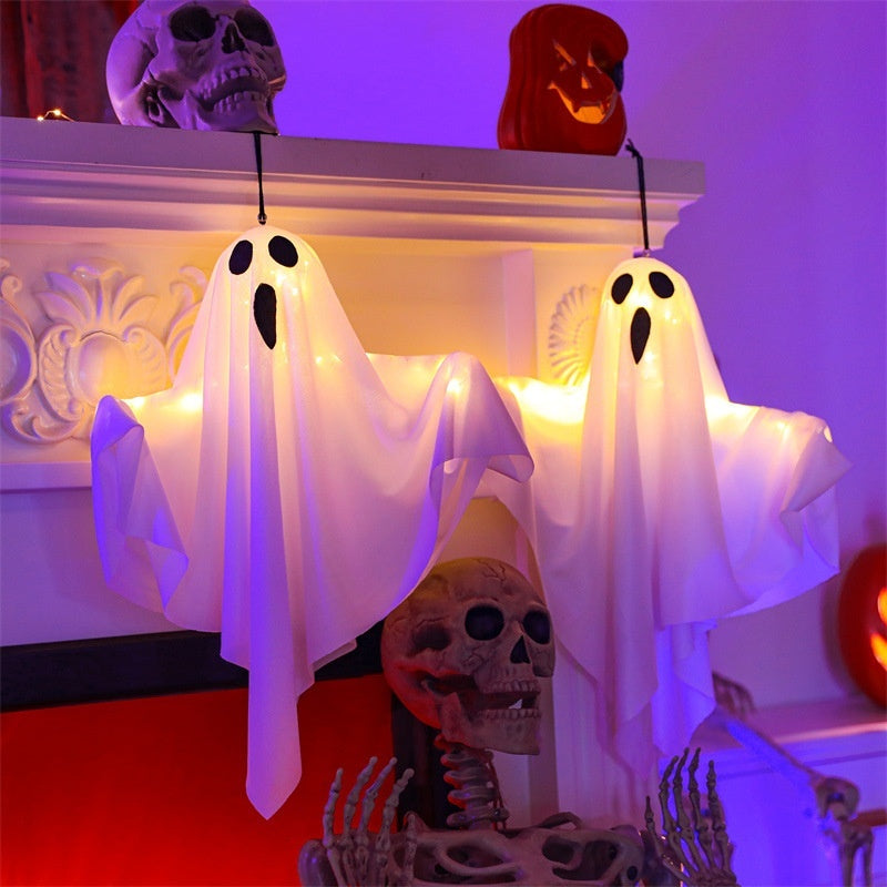 Accessoires de décoration de fantômes lumineux et criards pour Halloween