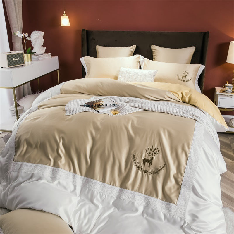 Lace cotton bed linen cover