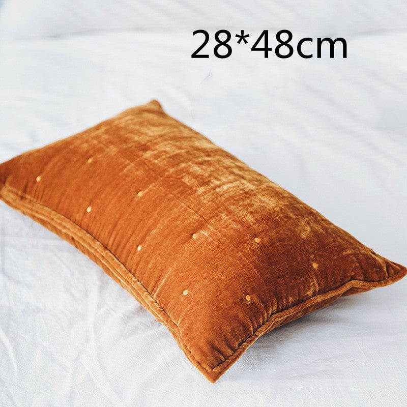 High Appearance Level Retro Brocade Throw Pillow Waist Pillow Back Pillow Cover