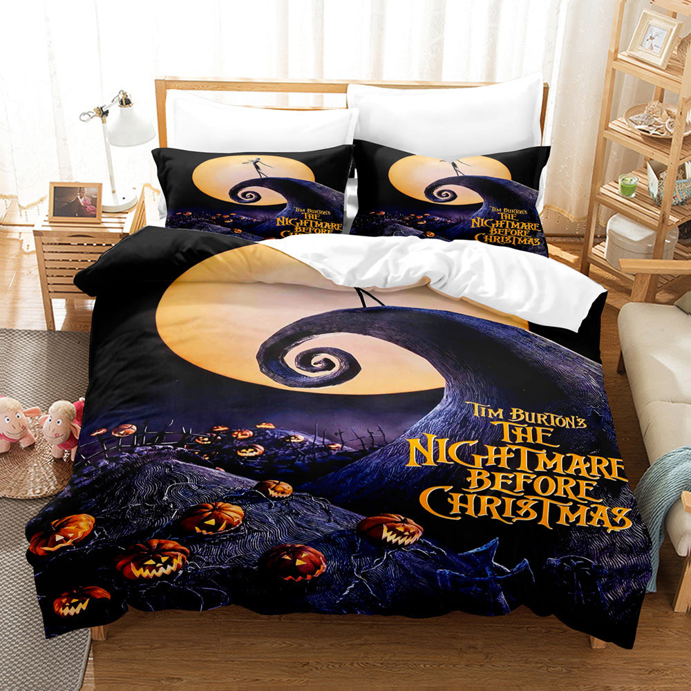 Halloween Series Bed Sheet Holiday Bedding Three-piece Set