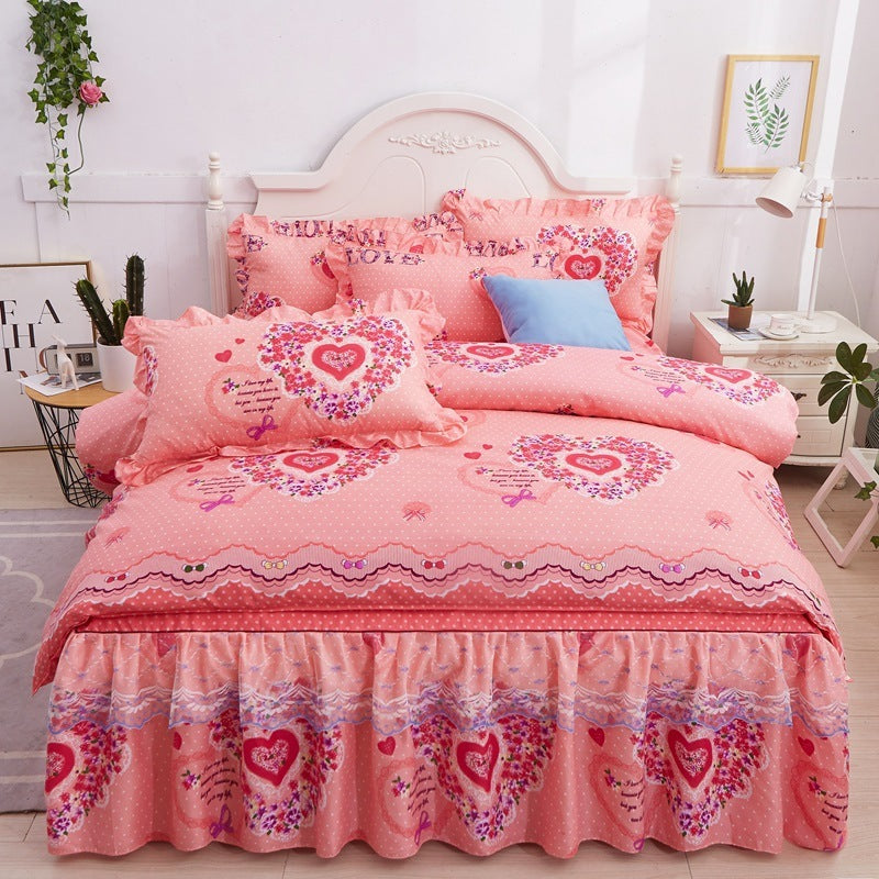 Thickened brushed lace bed skirt lace bedding