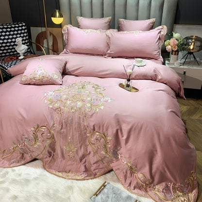 Four-piece Cotton Long-staple Cotton Bed Linen Embroidered Cotton