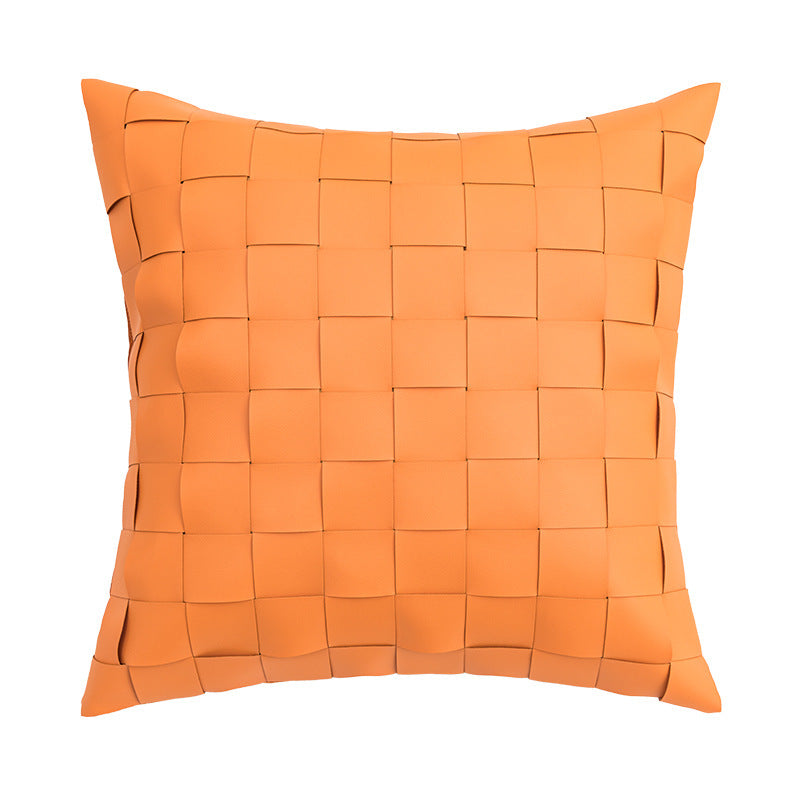 Housse de coussin stéréo géométrique en PU de style Instagram nordique