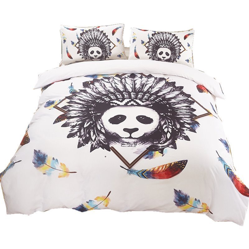 Three-piece digital printing duvet cover