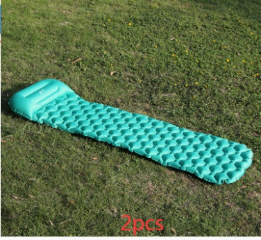 Tapis de camping gonflable pour tente, coussin double pour extérieur, pique-nique, plage, deux couvertures à carreaux, coussin pour bébé, repos à la maison, matelas doux