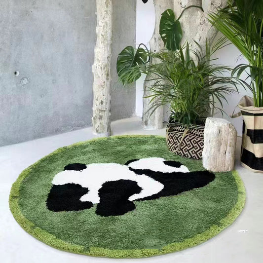 Tapis rond pour chambre à coucher, joli tapis de sol pour chevet, tapis d'escalade épais