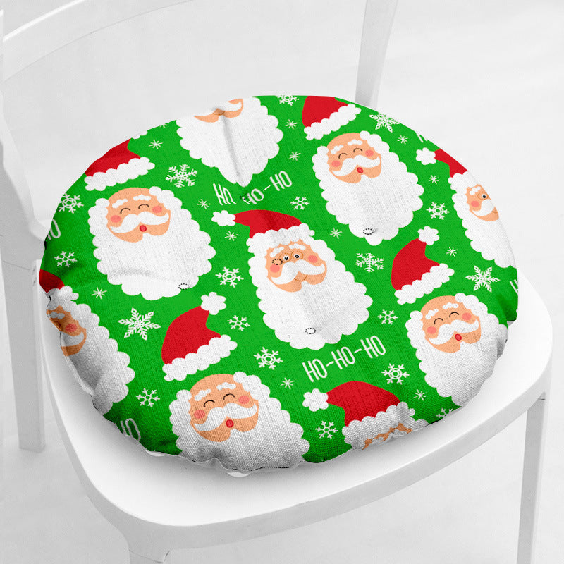 Cotton-filled Thickened Cotton And Linen Printing Chair Cushion