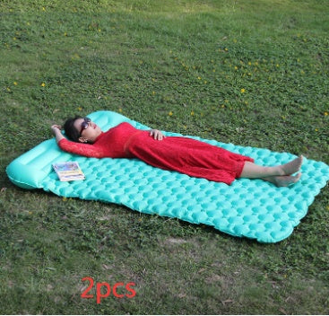 Tapis de camping gonflable pour tente, coussin double pour extérieur, pique-nique, plage, deux couvertures à carreaux, coussin pour bébé, repos à la maison, matelas doux