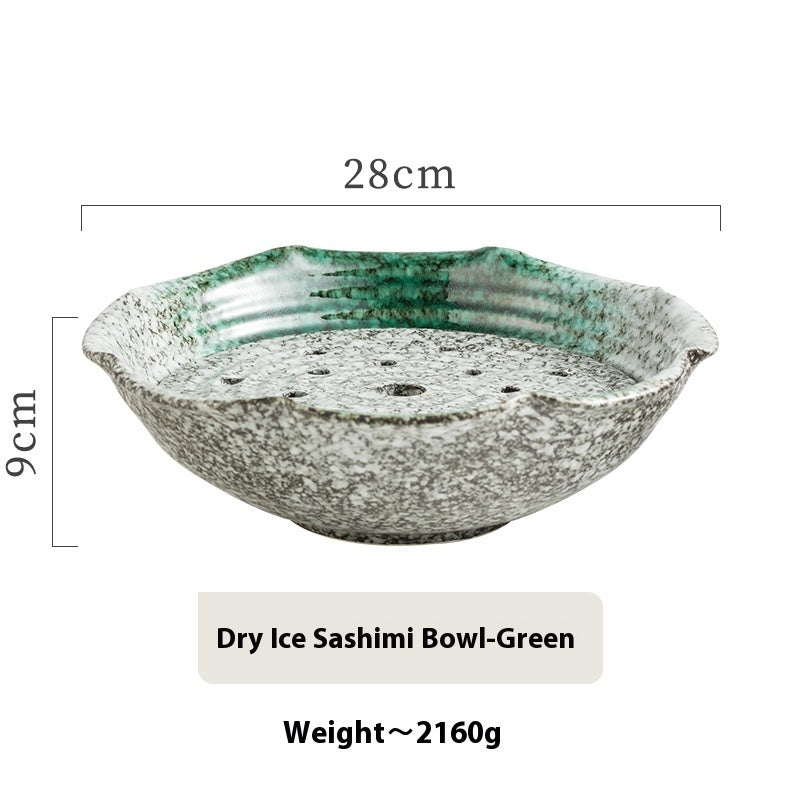 Dry Ice Sashimi Plate Seafood Ceramic Plate