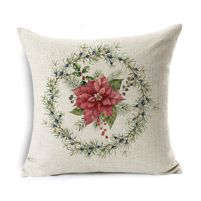 Christmas Gift Wreath Linen Hugging Pillowcase