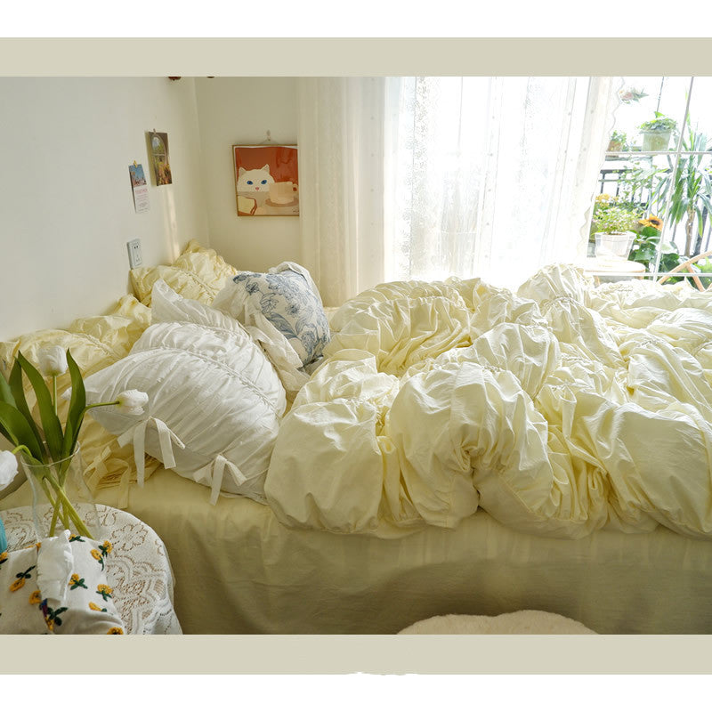 Princess Feng Shui Washed Cotton Four-piece Bedding