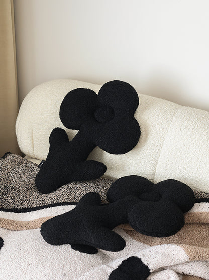 Plush Black Teddy Flower Pillow Sofa Bedding