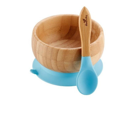 Bol en bambou américain Avanchy bol naturel pour bébé ensemble de cuillères assiette pour bébé bol de nourriture complémentaire fond ventouse vaisselle pour enfants