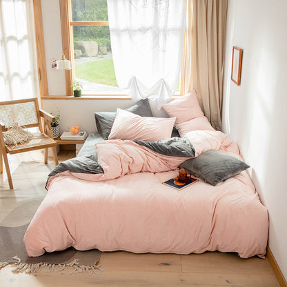 Four-piece velvet winter thick bedding