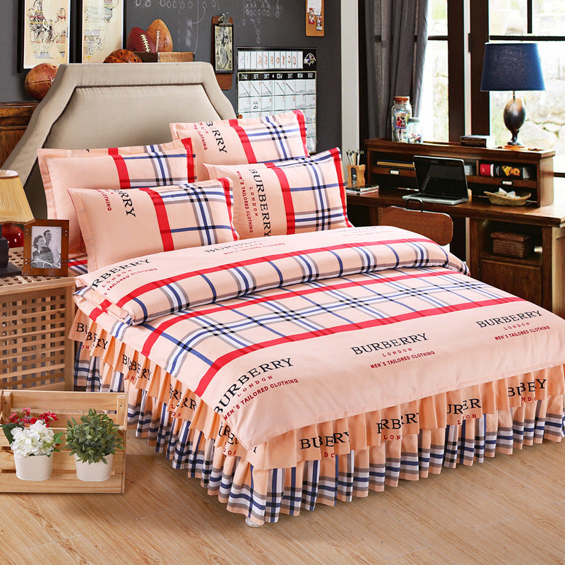 Four piece set on cotton bed