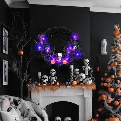 Halloween Decorations Spider Skull Vine Ring Artificial Flower Party Layout Props Pendant