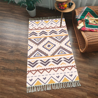 Imitation Cotton And Linen Tassel Woven Floor Mat Cushion