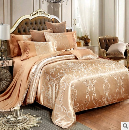 Parure de lit européenne de luxe en satin jacquard modal coton Tencel