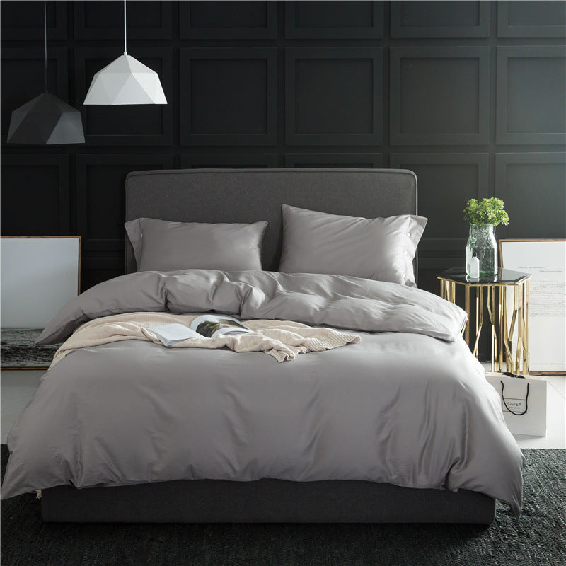 Pure color four-piece bedding