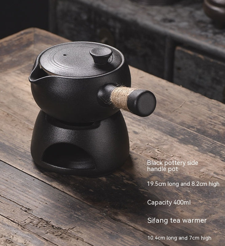 Stoneware Japanese Kung Fu Tea Set, One Pot, Four Cups With Dry Tea Tray, Tea Maker, Warm Tea Gift Box Set