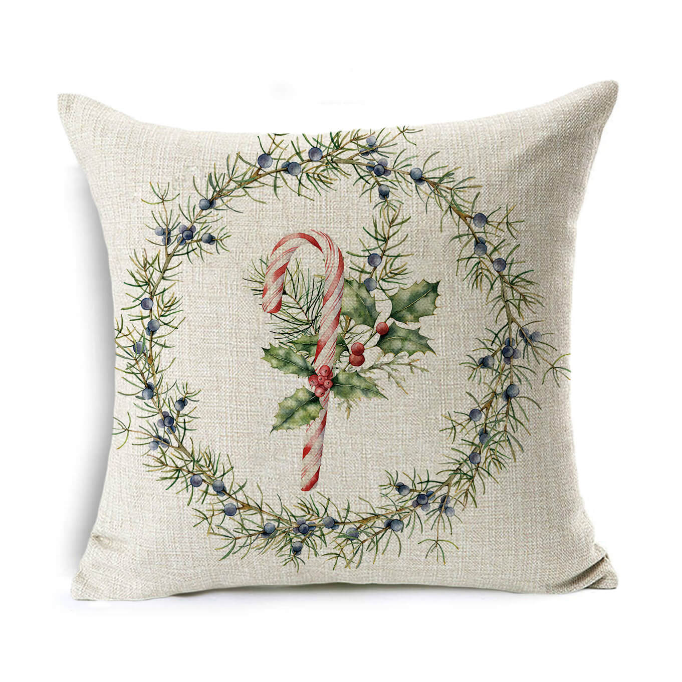 Christmas Gift Wreath Linen Hugging Pillowcase