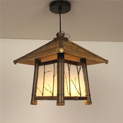 Retro Chinese Style Chandelier Tea Room Southeast Asia Chandelier Bamboo Lamp