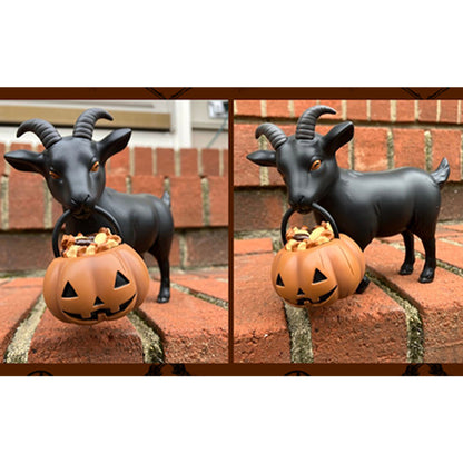 Halloween Sheep Holding Pumpkin Grimace Horror Decoration Home