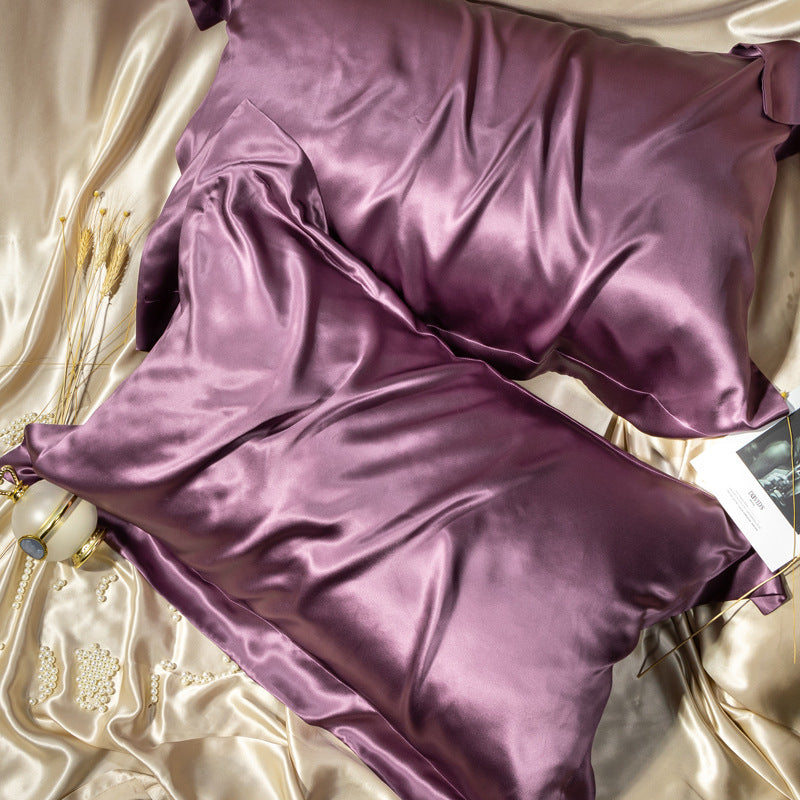 Solid Color Thick  Silk Double-sided Silk Pillowcase