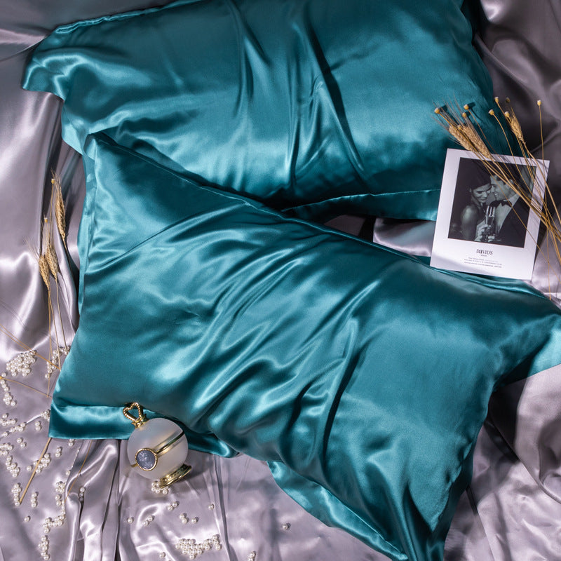 Solid Color Thick  Silk Double-sided Silk Pillowcase